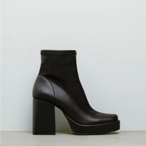 Zara platform stretch ankle booties